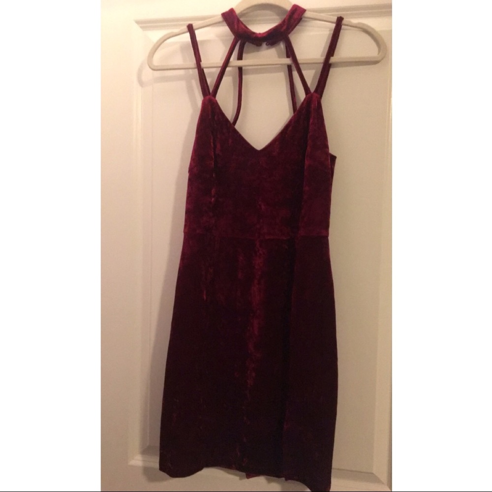 NWT velvet cranberry red mini cocktail dress